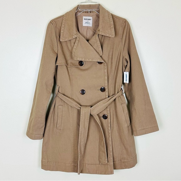 Old Navy Jackets & Blazers - OLD NAVY Women’s Trench Coat Tan Double Breasted Cotton Twill, Size M